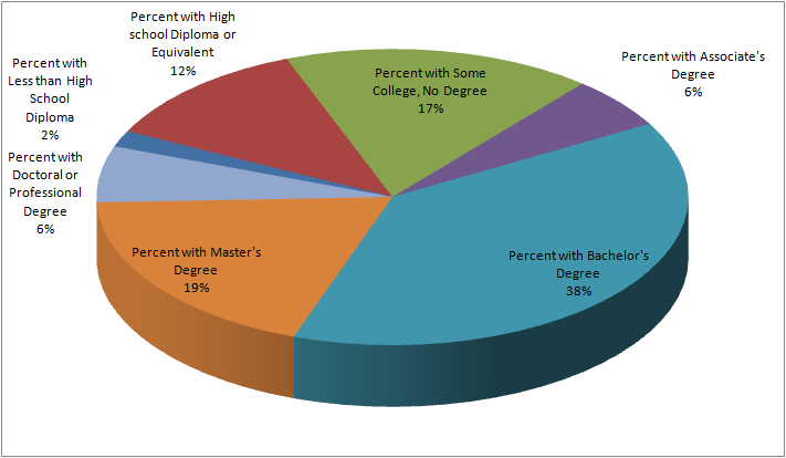 Graph of Education Background for Chief executives in the U.S.